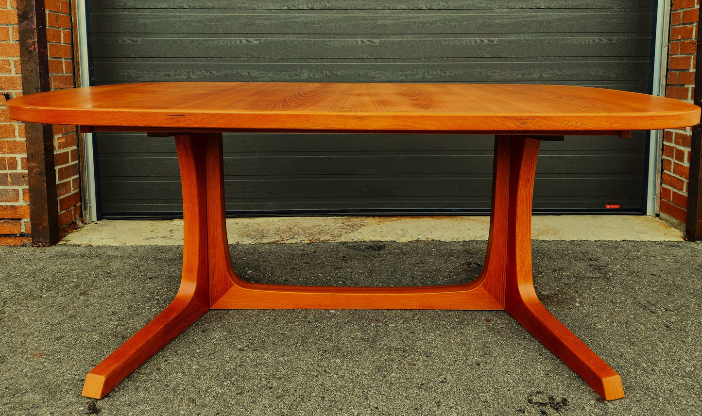 REFINISHED Danish Mid Century Modern Teak Dining Table by Niels Møller for Gudme 75"