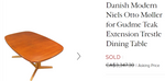 REFINISHED Danish Mid Century Modern Teak Dining Table by Niels Møller for Gudme 75