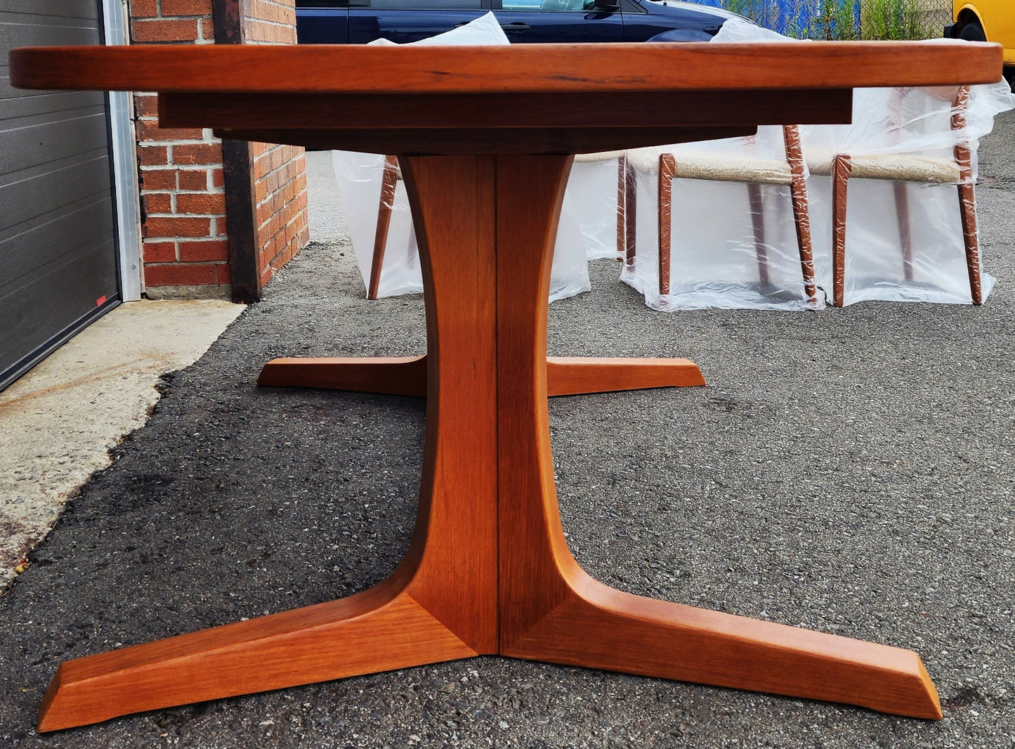 REFINISHED Danish Mid Century Modern Teak Dining Table by Niels Møller for Gudme 75"