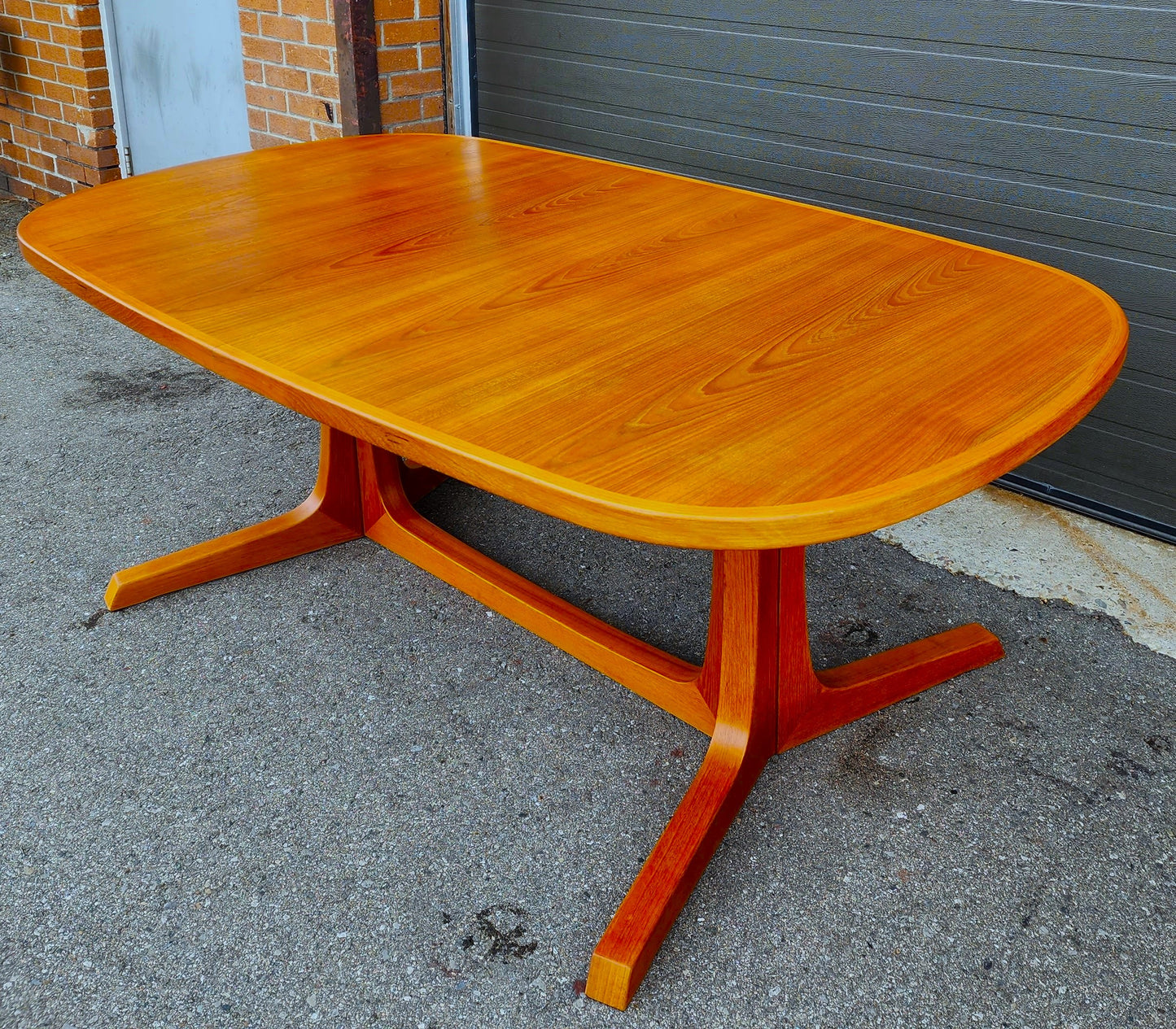 REFINISHED Danish Mid Century Modern Teak Dining Table by Niels Møller for Gudme 75"