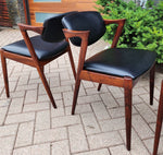 2 Danish Mid Century Modern Rosewood & Leather Chairs by Kai Kristiansen, Model 42 5