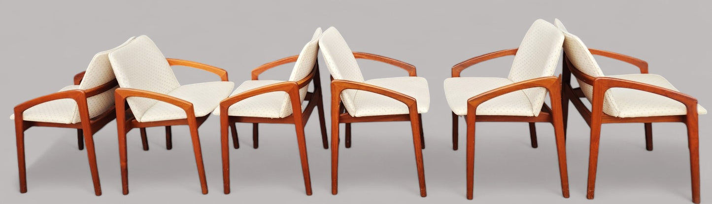 2 RESTORED Danish MCM Teak Armchairs by H.Kjaernulf model 23 (2, 4 or 6 chairs), CHOOSE FABRIC