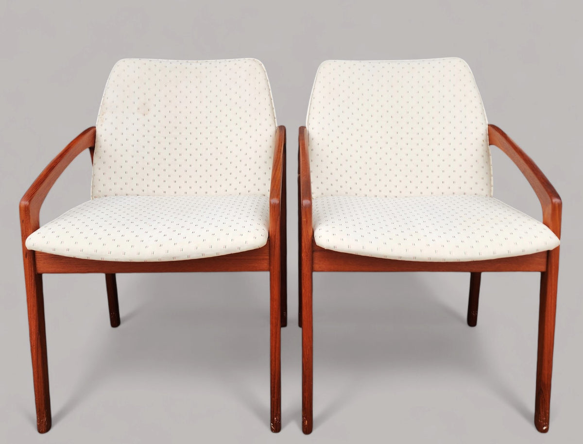 2 RESTORED Danish MCM Teak Armchairs by H.Kjaernulf model 23 (2, 4 or 6 chairs), CHOOSE FABRIC