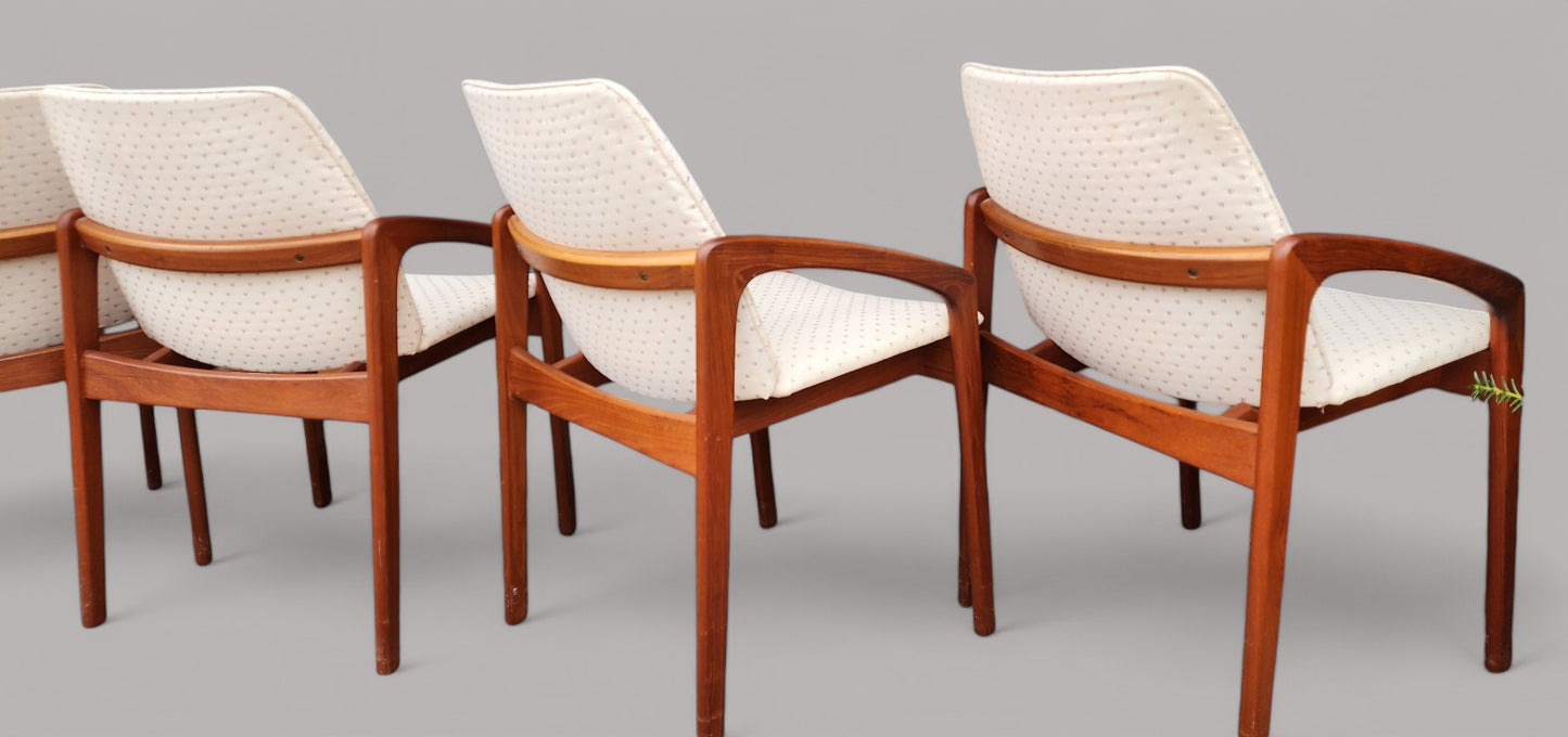 2 RESTORED Danish MCM Teak Armchairs by H.Kjaernulf model 23 (2, 4 or 6 chairs), CHOOSE FABRIC
