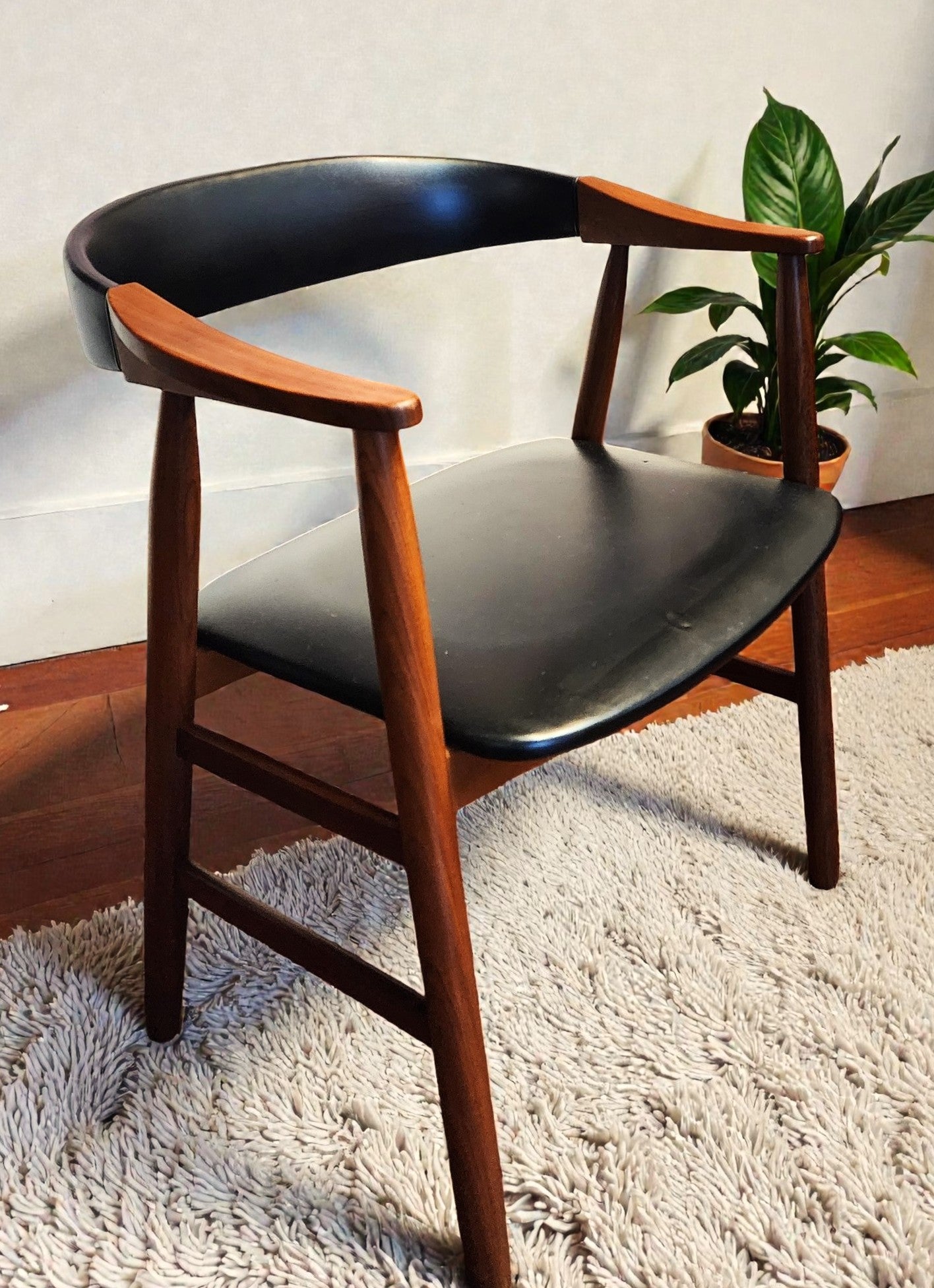 REFINISHED Danish Mid Century Modern Teak Armchair by Th. Harlev