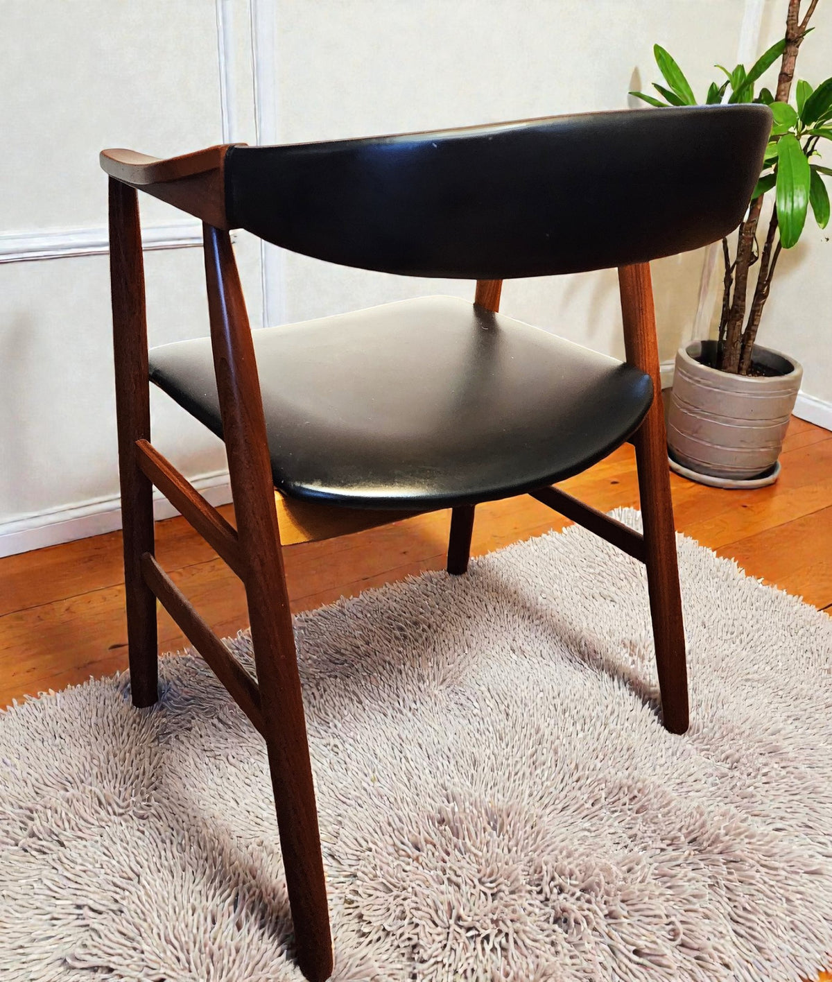 REFINISHED Danish Mid Century Modern Teak Armchair by Th. Harlev