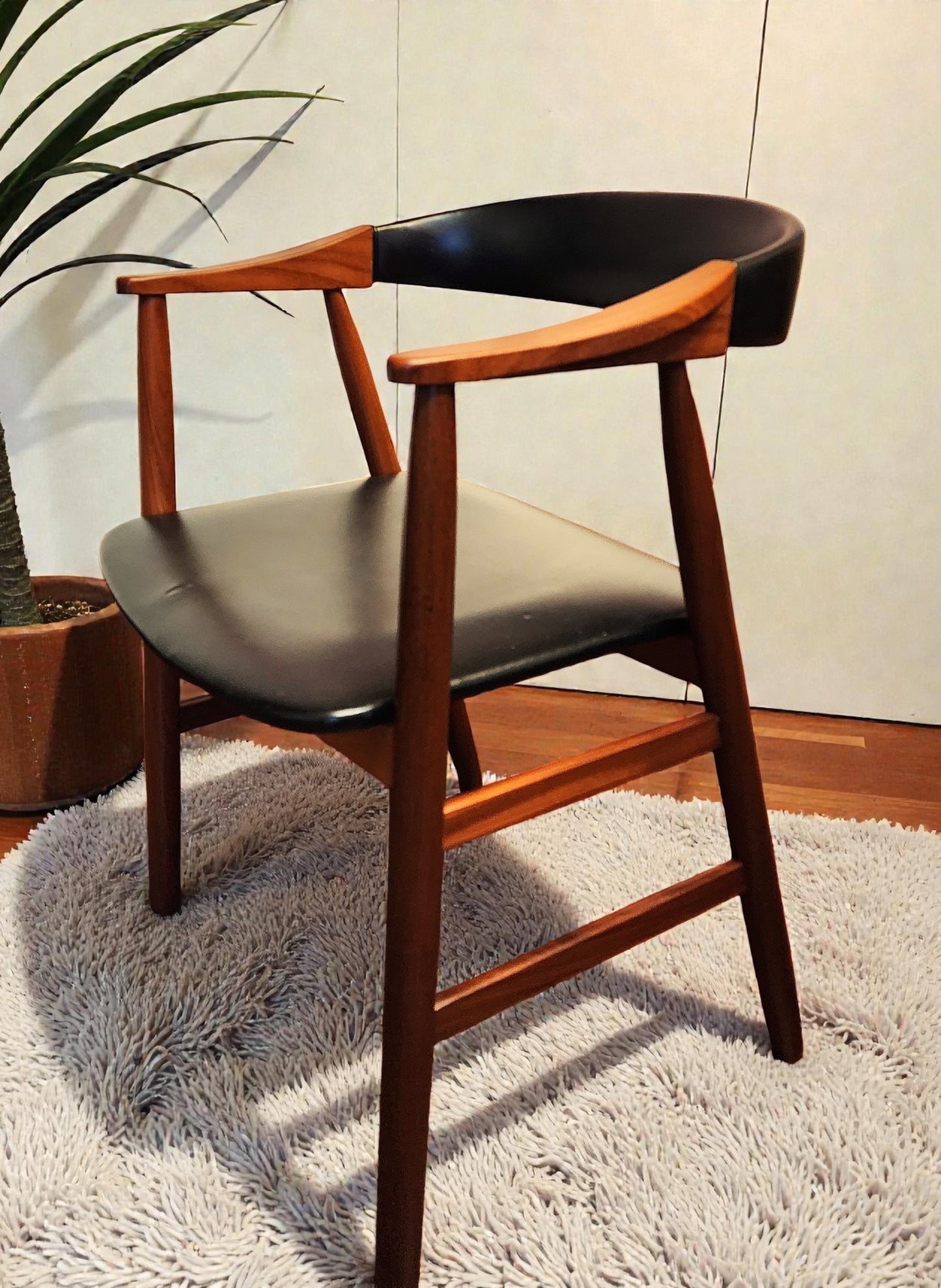 REFINISHED Danish Mid Century Modern Teak Armchair by Th. Harlev