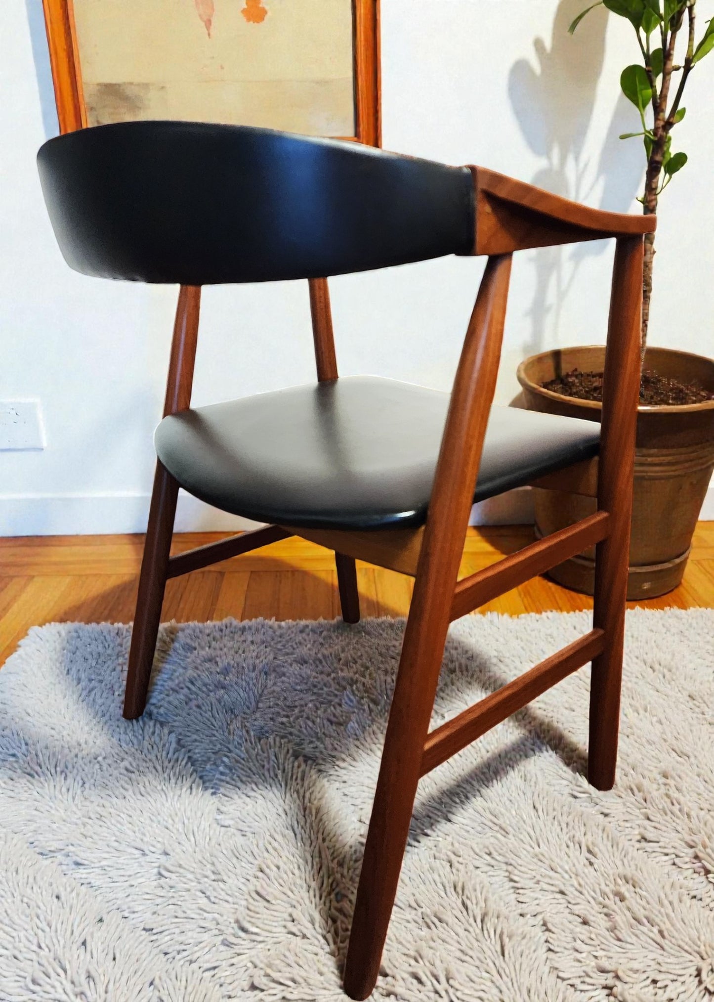 REFINISHED Danish Mid Century Modern Teak Armchair by Th. Harlev