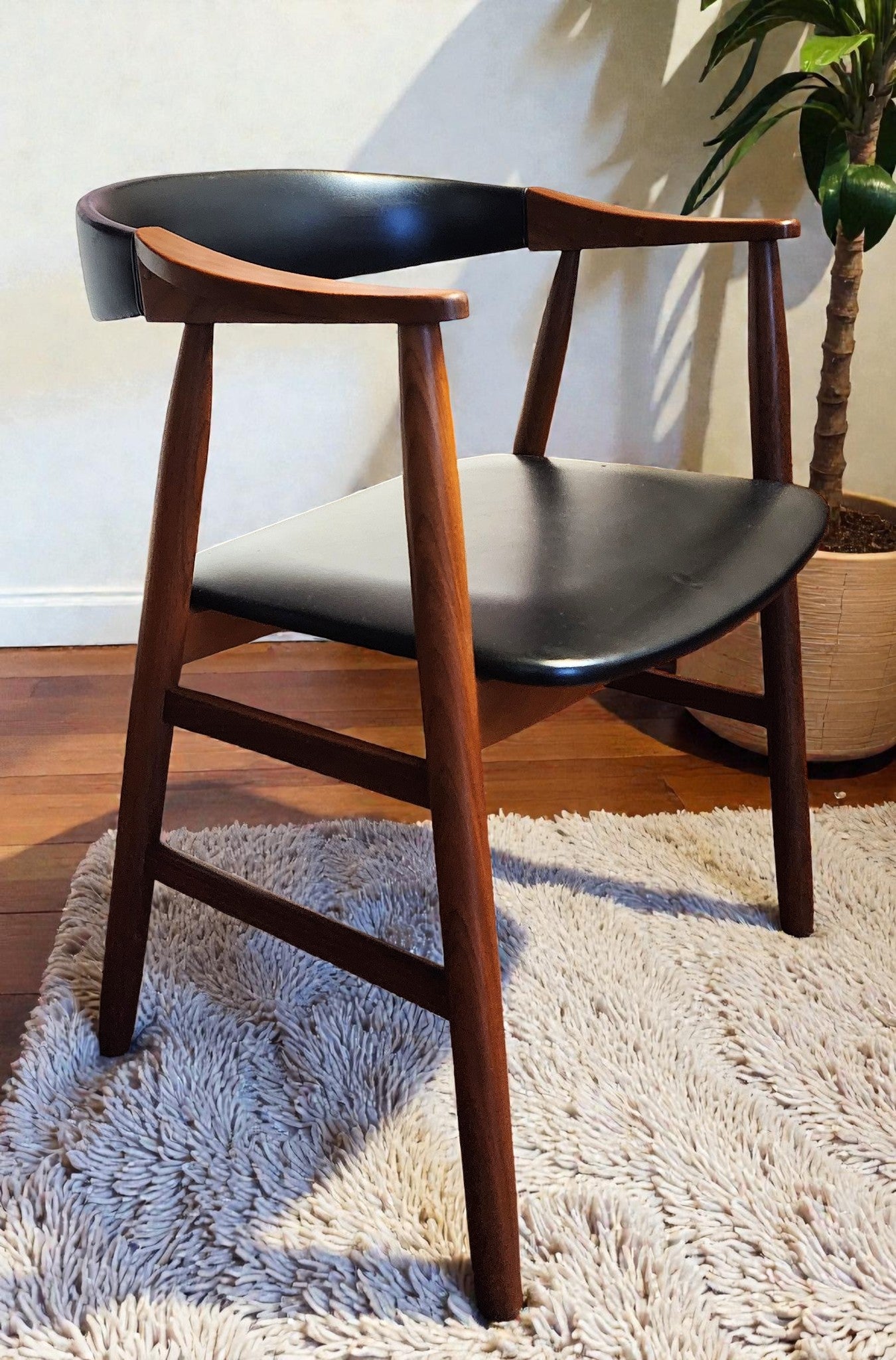 REFINISHED Danish Mid Century Modern Teak Armchair by Th. Harlev