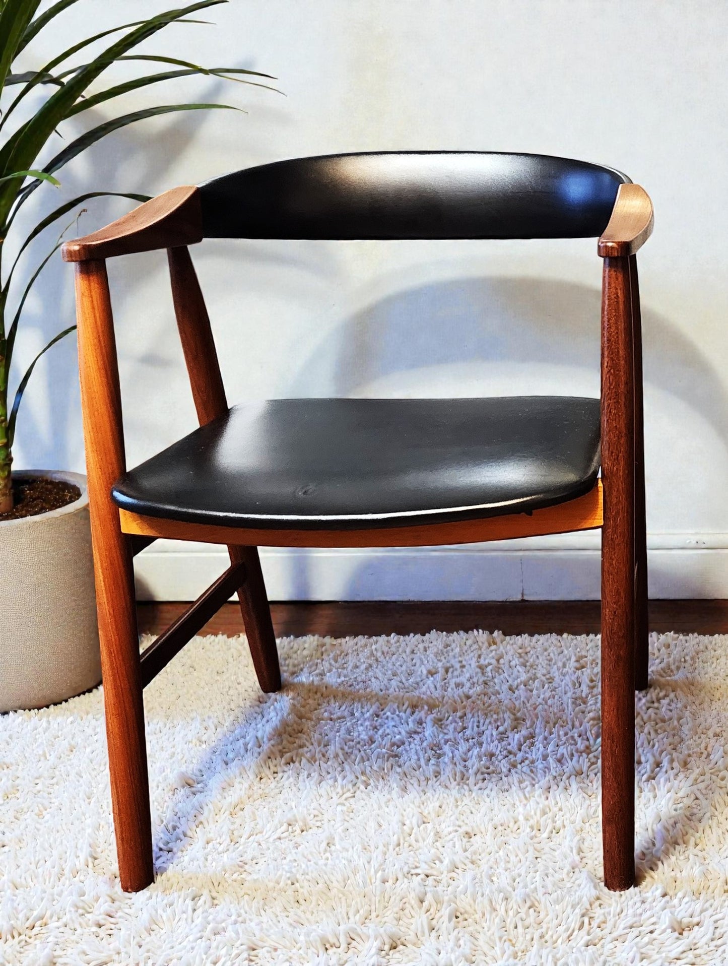 REFINISHED Danish Mid Century Modern Teak Armchair by Th. Harlev