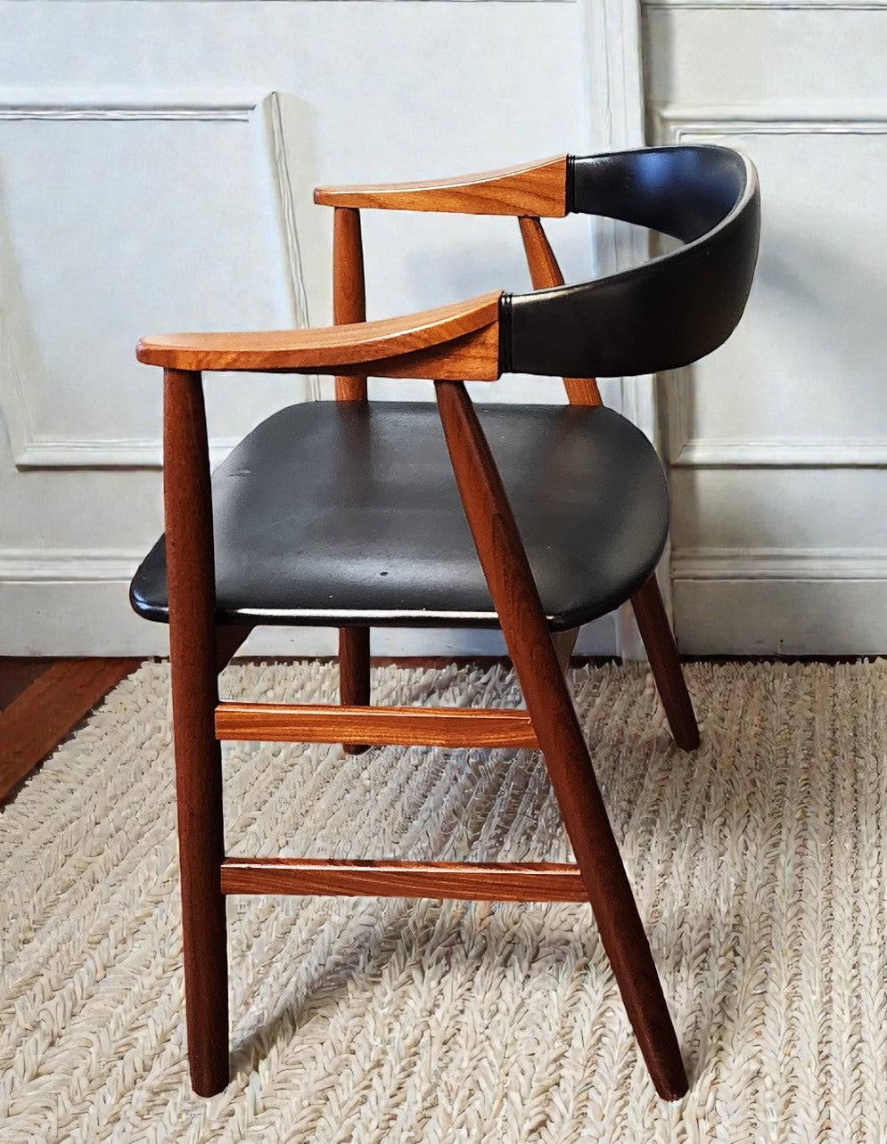 REFINISHED Danish Mid Century Modern Teak Armchair by Th. Harlev