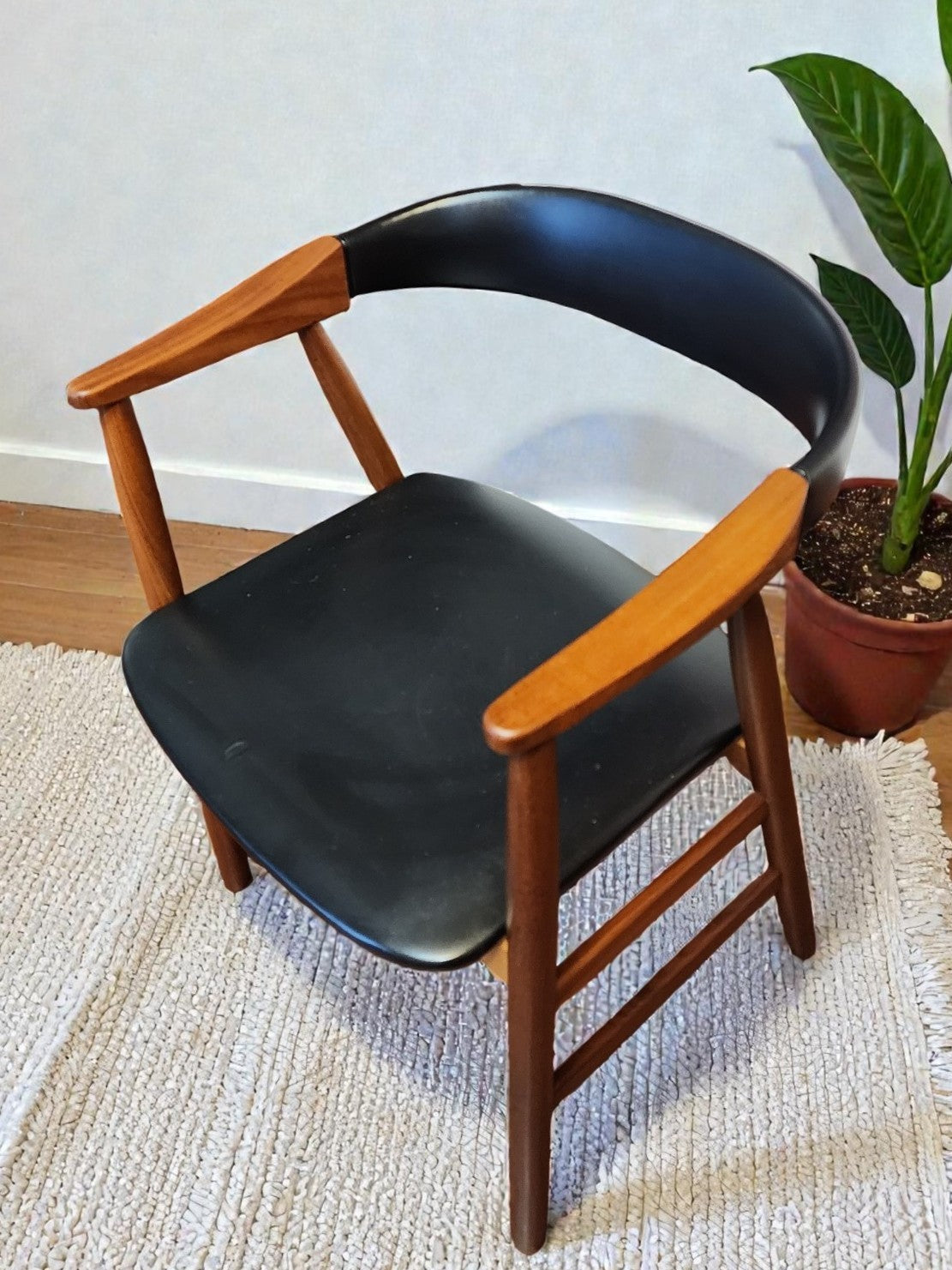 REFINISHED Danish Mid Century Modern Teak Armchair by Th. Harlev