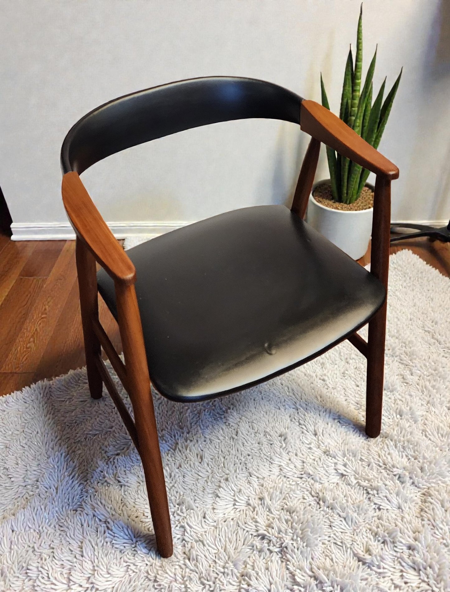 REFINISHED Danish Mid Century Modern Teak Armchair by Th. Harlev