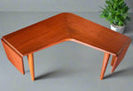 REFINISHED Danish Mid Century Modern Teak Boomerang Extension Coffee Table 1