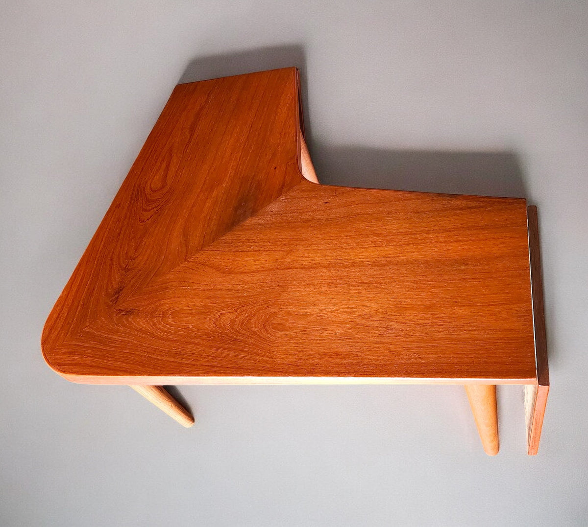 REFINISHED Danish Mid Century Modern Teak Boomerang Extension Coffee Table