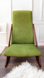 REFINISHED Danish MCM Teak Boomerang Rocking Chair by Mogens Kold 3