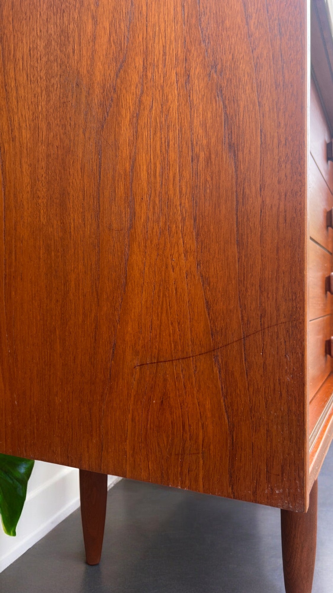 REFINISHED Danish Mid Century Modern Teak Cabinet by Domino 48"