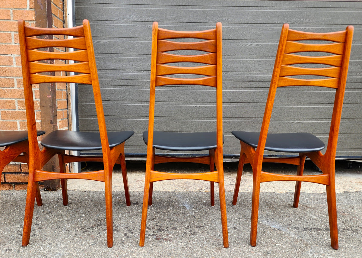 6 RESTORED Danish Mid Century Modern Teak Chairs Model 83 by Boltinge