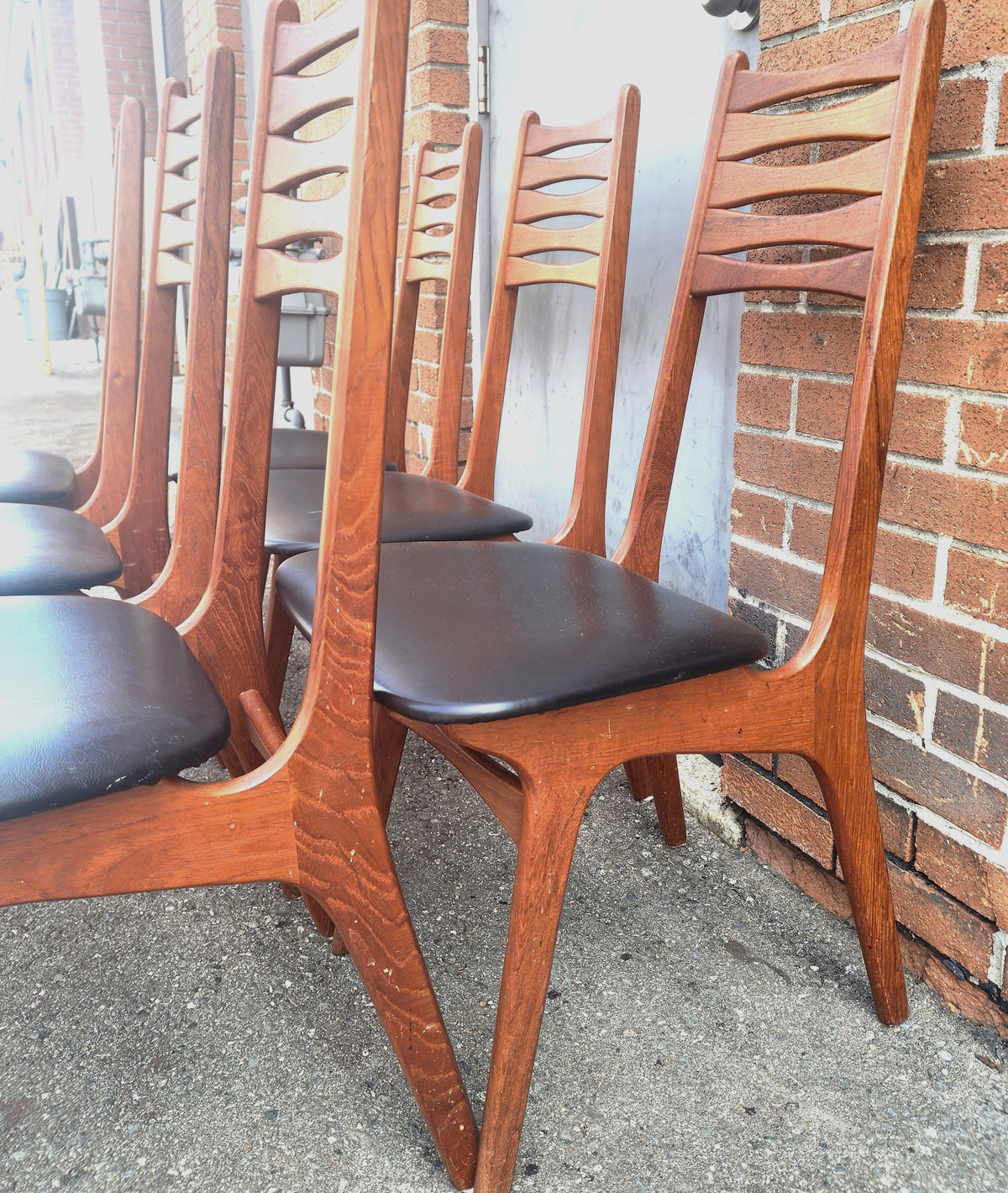 6 RESTORED Danish Mid Century Modern Teak Chairs Model 83 by Boltinge