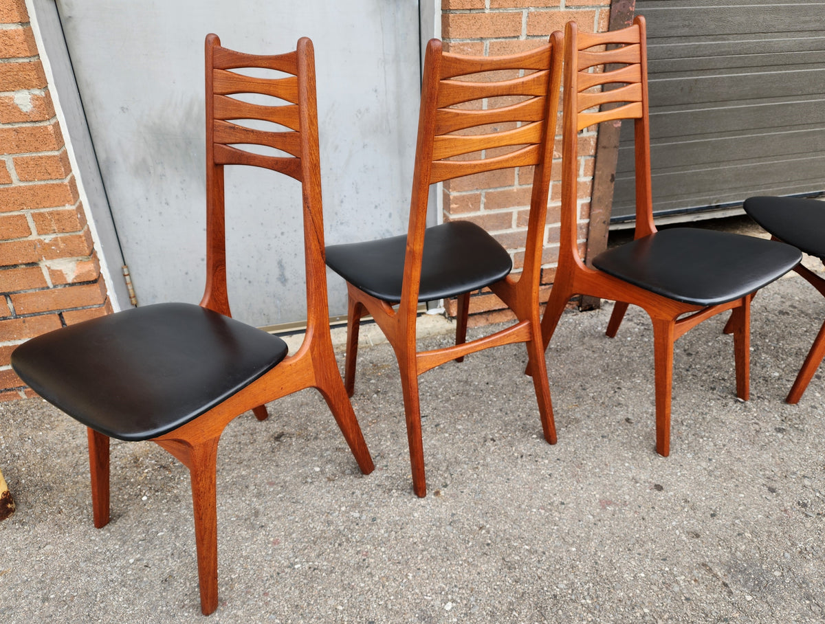 6 RESTORED Danish Mid Century Modern Teak Chairs Model 83 by Boltinge