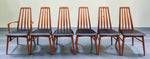 6 REFINISHED Danish Mid Century Modern Teak Chairs by Niels Koefoed, model Eva 5