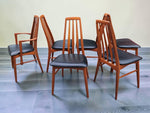 6 REFINISHED Danish Mid Century Modern Teak Chairs by Niels Koefoed, model Eva 9