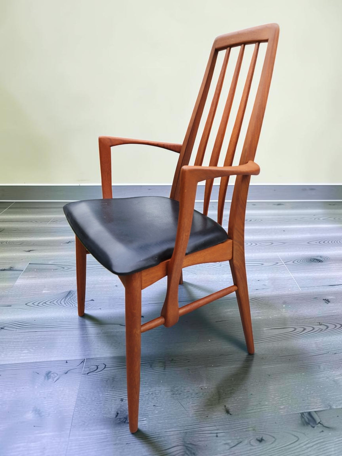 6 REFINISHED Danish Mid Century Modern Teak Chairs by Niels Koefoed, model Eva