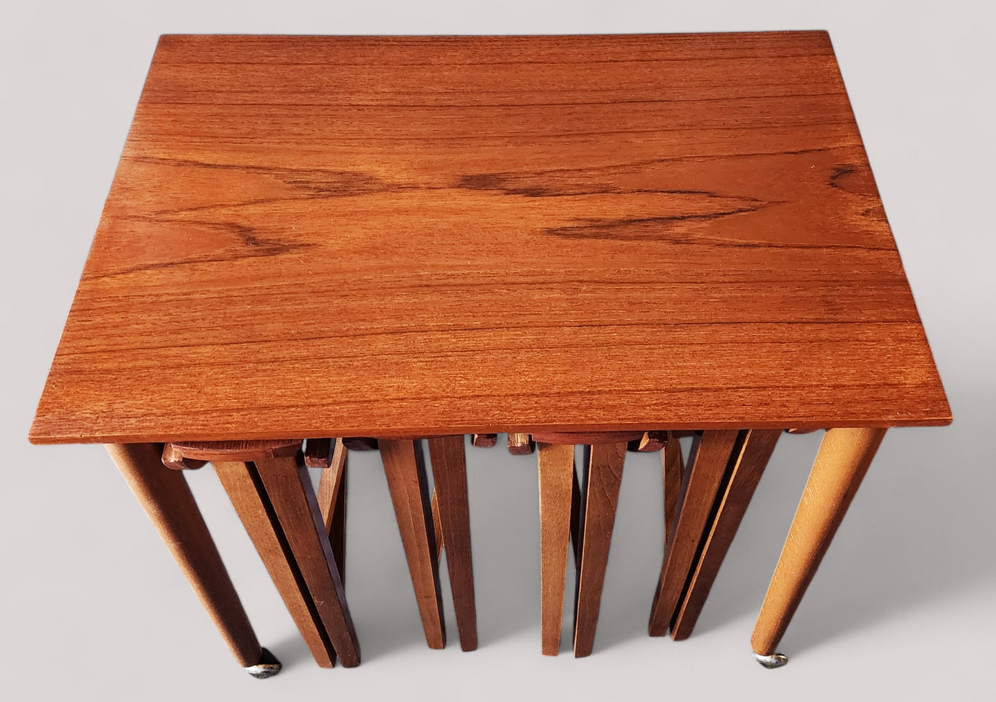 REFINISHED MCM Teak Serving Trolley /5 in 1 Nesting Tables by Poul Hundevad