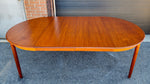 REFINISHED Danish MCM Teak Table Round w 2 leaves by C.J. Rosengaarden 47