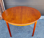 REFINISHED Danish MCM Teak Table Round w 2 leaves by C.J. Rosengaarden 47