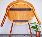 REFINISHED Danish MCM Teak Table Round w 2 Leaves by C.J. Rosengaarden 47