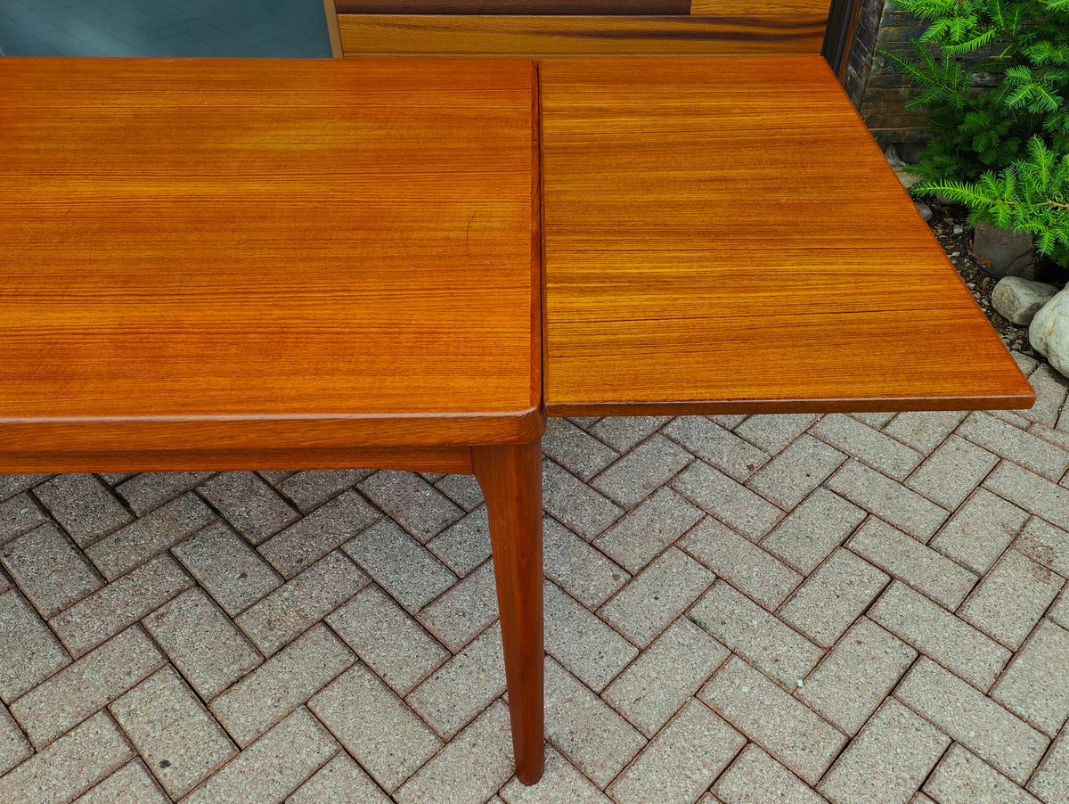 REFINISHED Danish MCM Teak Draw Leaf Table by H. Kjaernulf  47