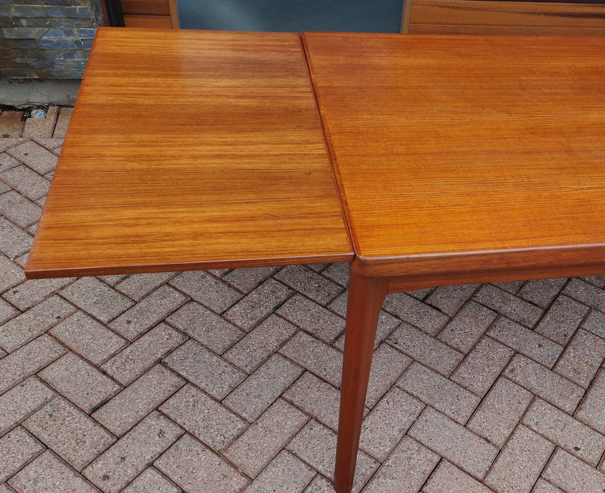 REFINISHED Danish MCM Teak Draw Leaf Table by H. Kjaernulf  47