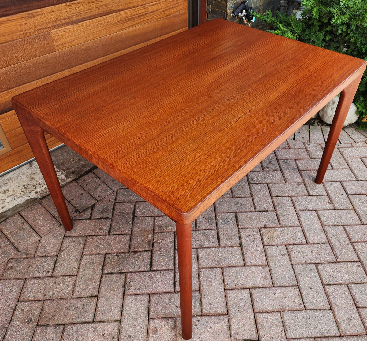 REFINISHED Danish MCM Teak Draw Leaf Table by H. Kjaernulf  47