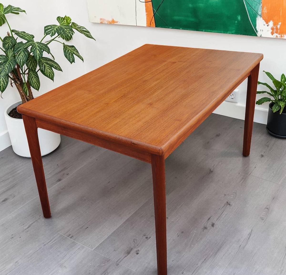 REFINISHED Danish MCM Teak Draw Leaf Table by H. Kjaernulf  51