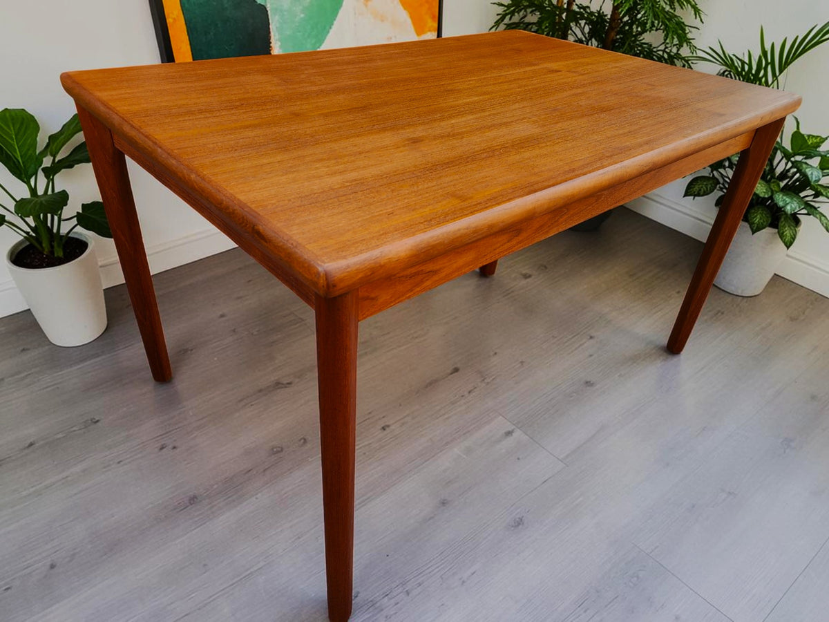 REFINISHED Danish MCM Teak Draw Leaf Table by H. Kjaernulf  51