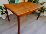 REFINISHED Danish MCM Teak Draw Leaf Table by H. Kjaernulf  51