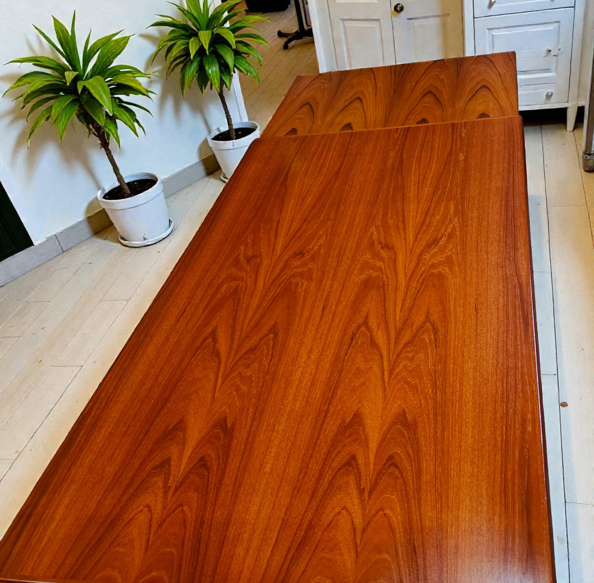 REFINISHED Danish MCM Teak Draw Leaf Table by H. Kjaernulf  54