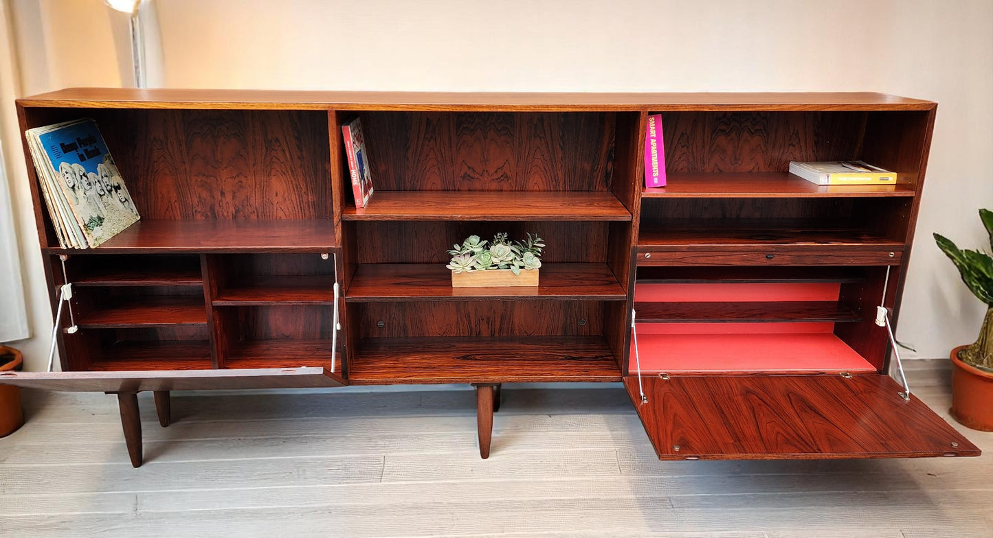 RESTORED Danish Mid Century Modern Rosewood Cabinet 94"