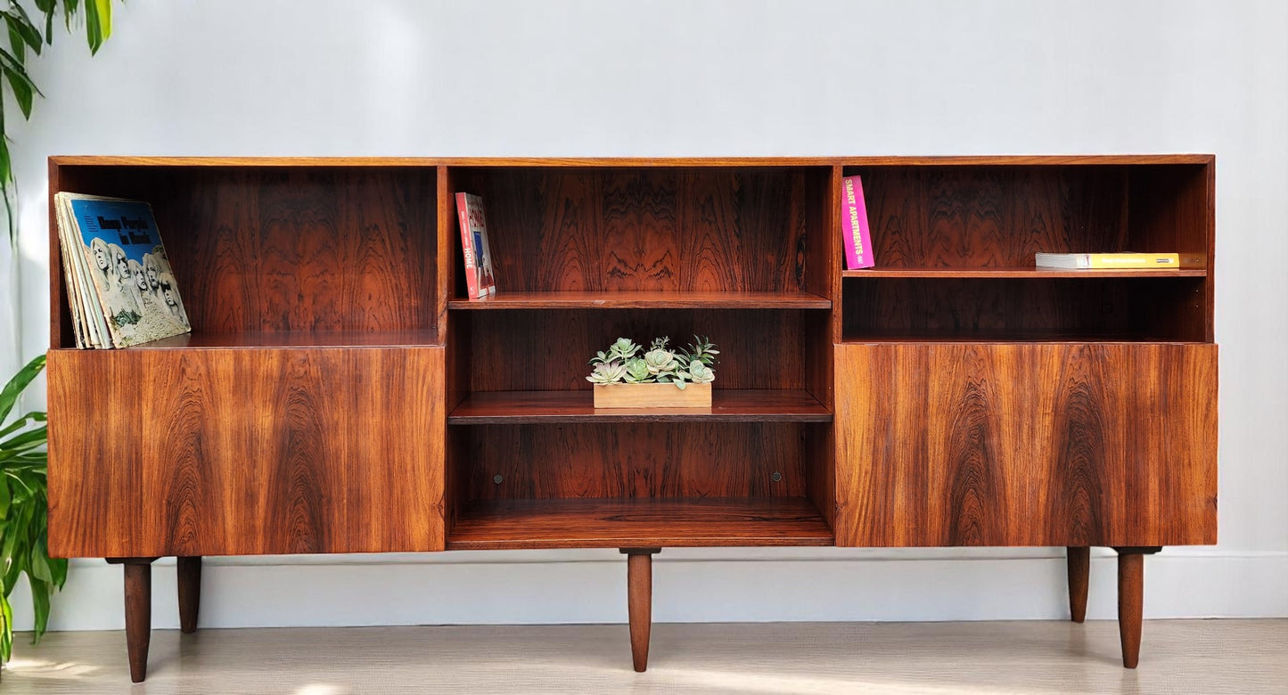RESTORED Danish Mid Century Modern Rosewood Cabinet 94"