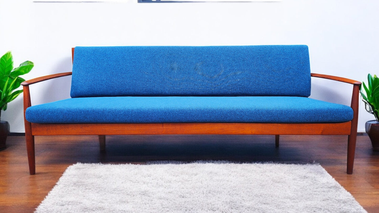 REFINISHED REUPHOLSTERED Danish MCM Teak Sofa by Grete Jalk for France & Son
