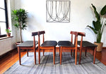 REFINISHED REUPHOLSTERED Danish MCM ROUNDETTE Teak Table & 4 Chairs (4-legged) by Hans Olsen 3