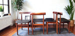 REFINISHED REUPHOLSTERED Danish MCM ROUNDETTE Teak Table & 4 Chairs (4-legged) by Hans Olsen 4