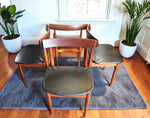 REFINISHED REUPHOLSTERED Danish MCM ROUNDETTE Teak Table & 4 Chairs (4-legged) by Hans Olsen 10