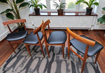 REFINISHED REUPHOLSTERED Danish MCM ROUNDETTE Teak Table & 4 Chairs (4-legged) by Hans Olsen 11