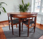 REFINISHED REUPHOLSTERED Danish MCM ROUNDETTE Teak Table & 4 Chairs (4-legged) by Hans Olsen 2