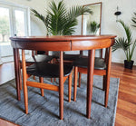 REFINISHED REUPHOLSTERED Danish MCM ROUNDETTE Teak Table & 4 Chairs (4-legged) by Hans Olsen 15