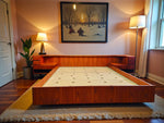 REFINISHED Danish MCM Floating Teak Bed  Queen & Dresser by Komfort 5