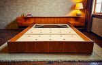 REFINISHED Danish MCM Floating Teak Bed  Queen & Dresser by Komfort 6