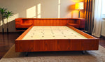 REFINISHED Danish MCM Floating Teak Bed  Queen & Dresser by Komfort 3